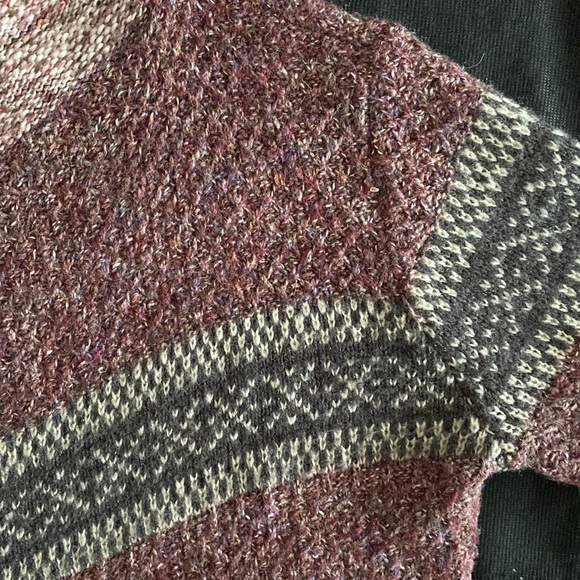 Knox Rose Aztec Geometric Fringed Shawl Collar Boho Festival Open Cardigan - Picture 7 of 13